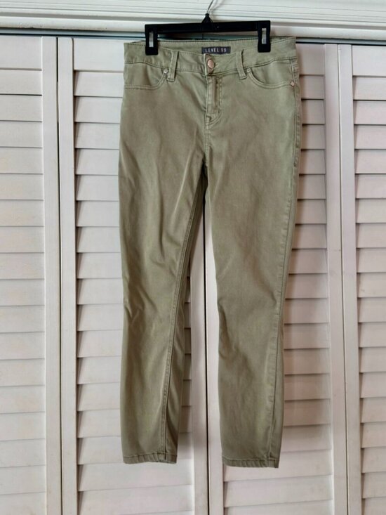 Level 99 Pants - Level 99 / Anthropologie Olive Green Skinny Jean - Size 27
